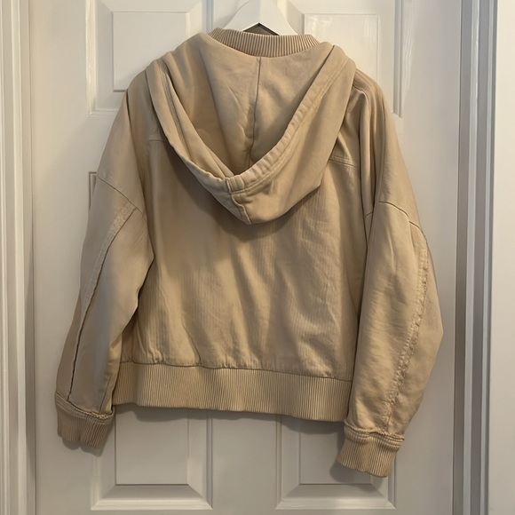 Free People We The Free Slouchy Hooded Bomber Jacket Oversized - M - Picture 6 of 6